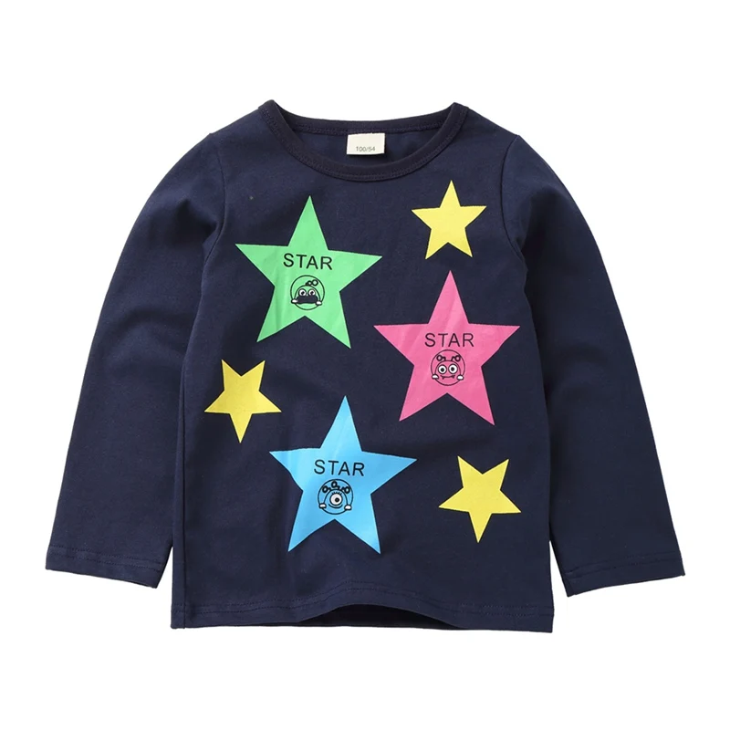Baby Boys Girls Autumn Casual T-shirts Long Sleeve T-Shirts Children Kids Star Print Tops Tees | Детская одежда и обувь