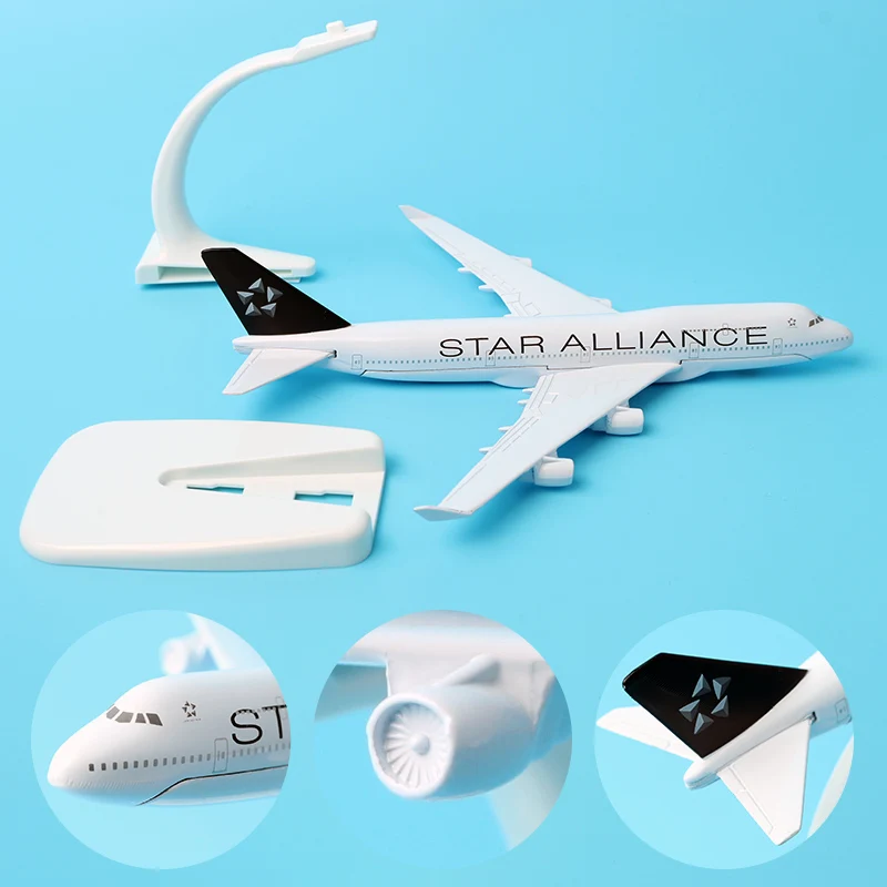 Модель самолета Star Alliance Боинг 747 400 16 см модель из сплава авиационного B747 с