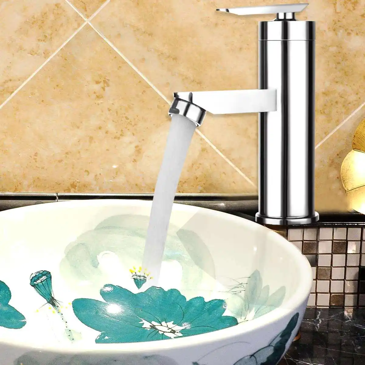 

Bathroom Faucet Zinc Alloy Basin Faucet Deck Mounted Sink Single Cold Single Handle Tap Torneira
