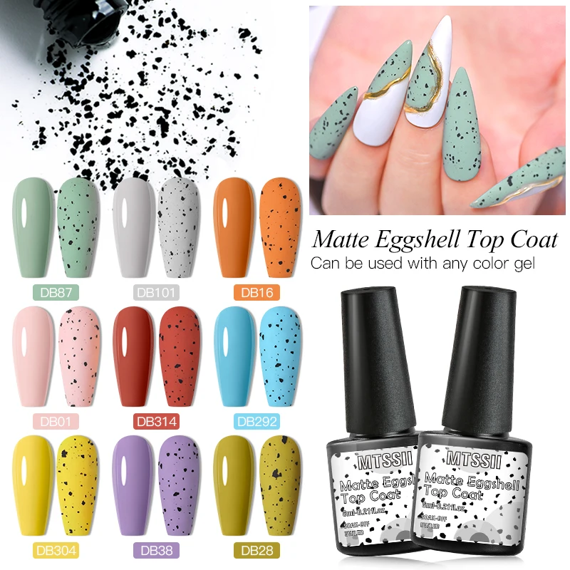 

Mtssii 6ml Matte Eggshell Top Coat Soak Off UV LED Hybrid Nail Art Eggshell Gel Varnish Function Gel With Any Color Base