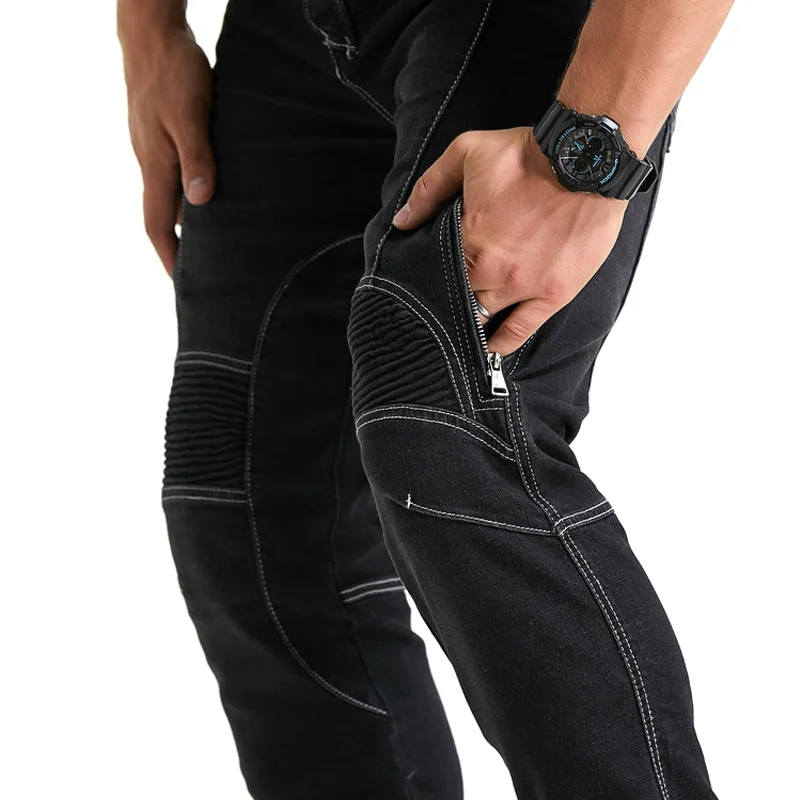 Новые мужские мотоциклетные брюки с защитой от осени для зимних мотоциклетных
