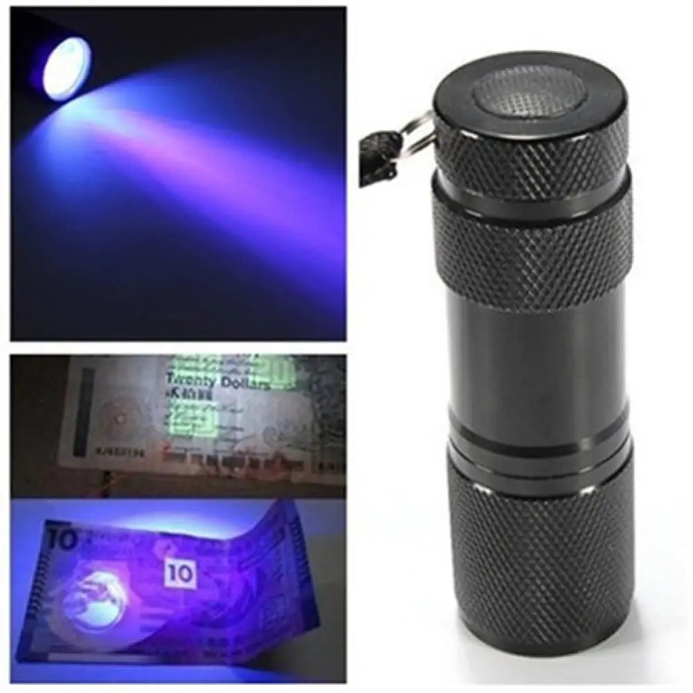 

Mini 9 LED UV Flashlight Ultra Purple Light With Zoom Function Mini UV Black Light Detector