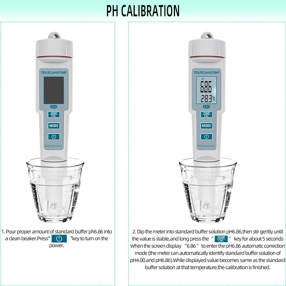 Medidor de temperatura 4 en 1 PH TDS EC, medidor de PH Digital de calidad del agua, herramientas de control, bolígrafo de pureza de filtro de agua con retroiluminación, 50% de descuento