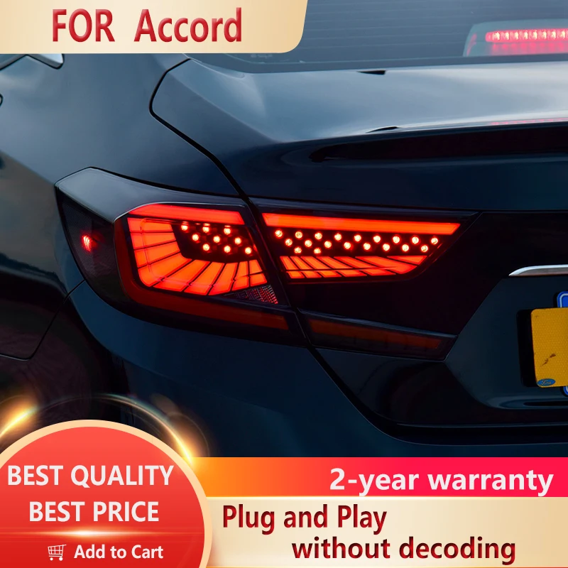 

For Honda Accord Tail Lights 2018-2019 LED Tail Lamp Rear Lamp DRL Flash Dynamic Signal auto Accessories