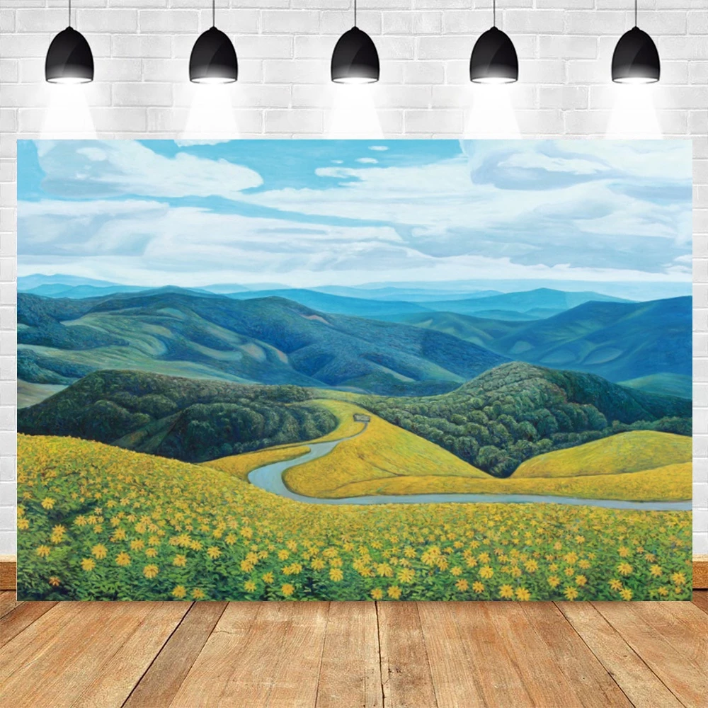 

Фоны для фотосъемки Yeele с изображением природных пейзажей гор и диких цветов, весенний фон для фотосъемки, декоративные фоны для фотостудии