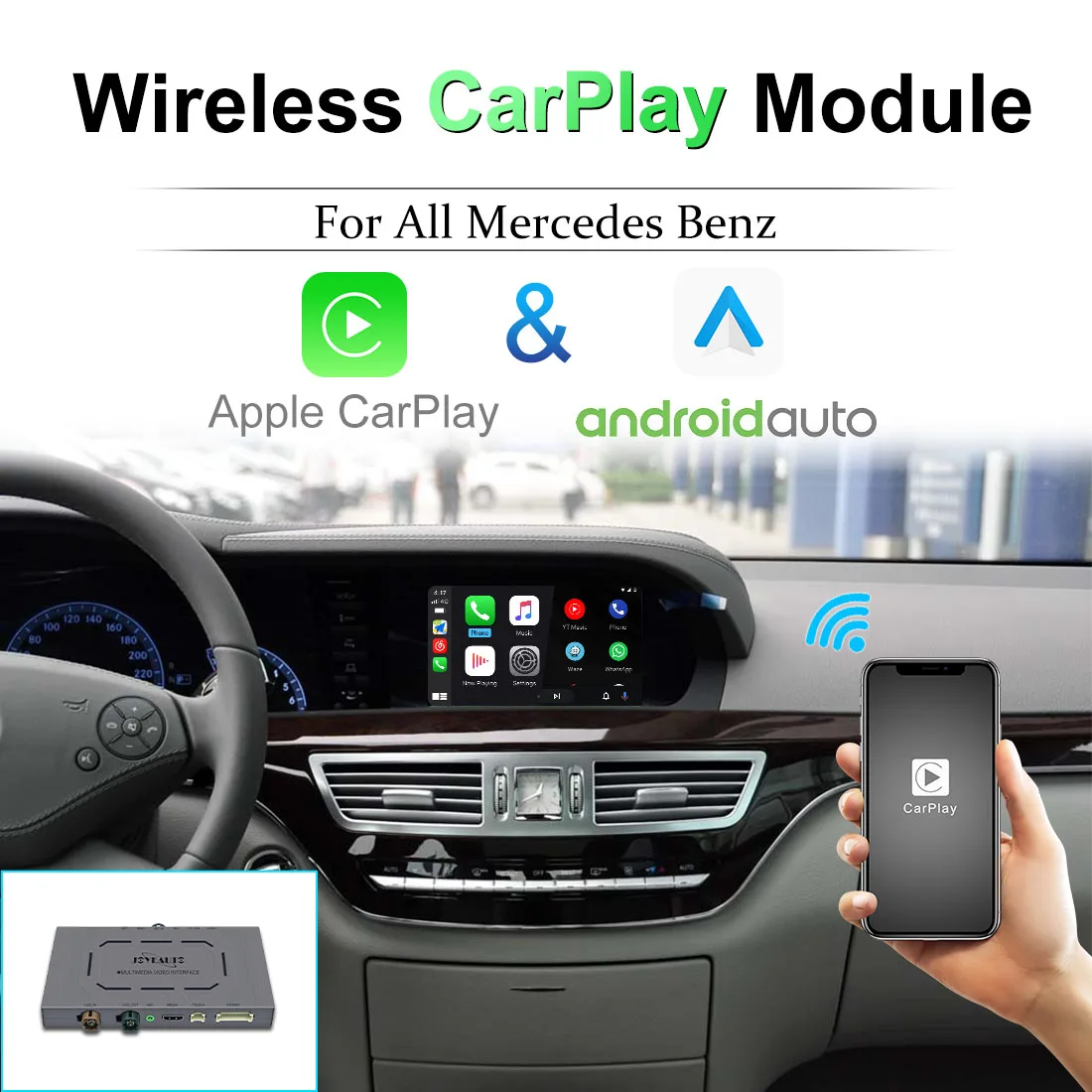 Беспроводной интерфейс JoyeAuto Apple Carplay автомобильное радио для Mercedes Benz W204 W205 W203 W211