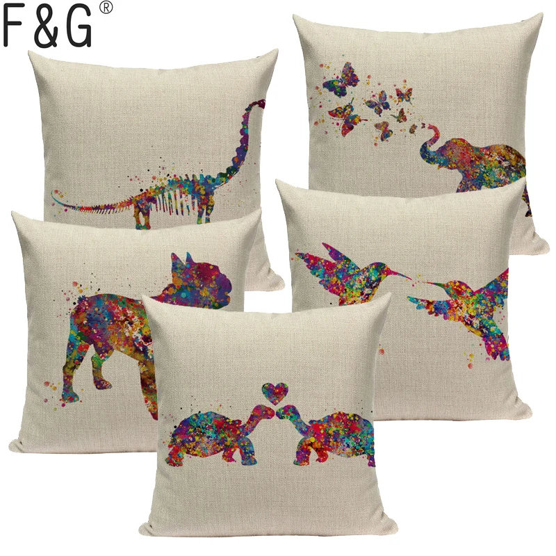 Подушка с Мопсом чехол цветной слон птица подушки в форме рыбы дома кресло для