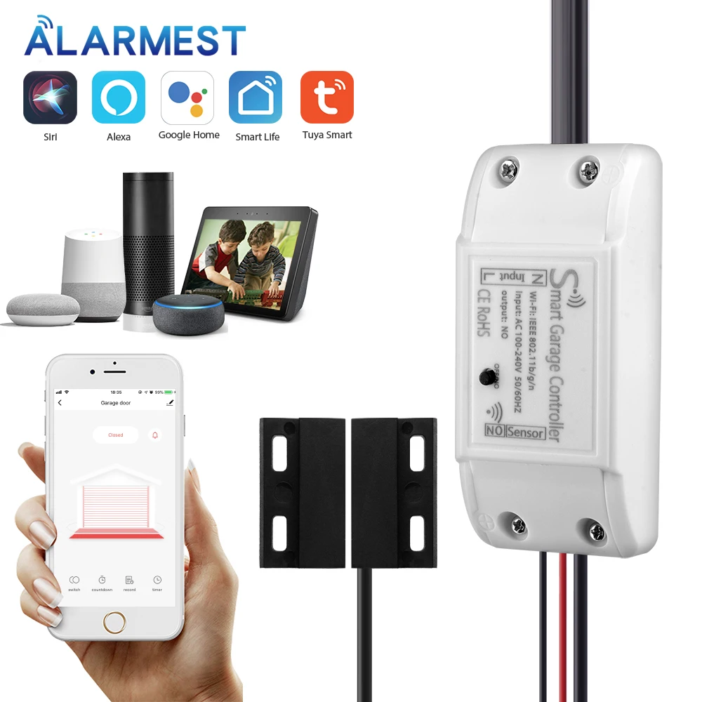 Смарт Датчик ALARMEST Tuya с Wi Fi магнитный детектор открытия/закрытия дверей и окон
