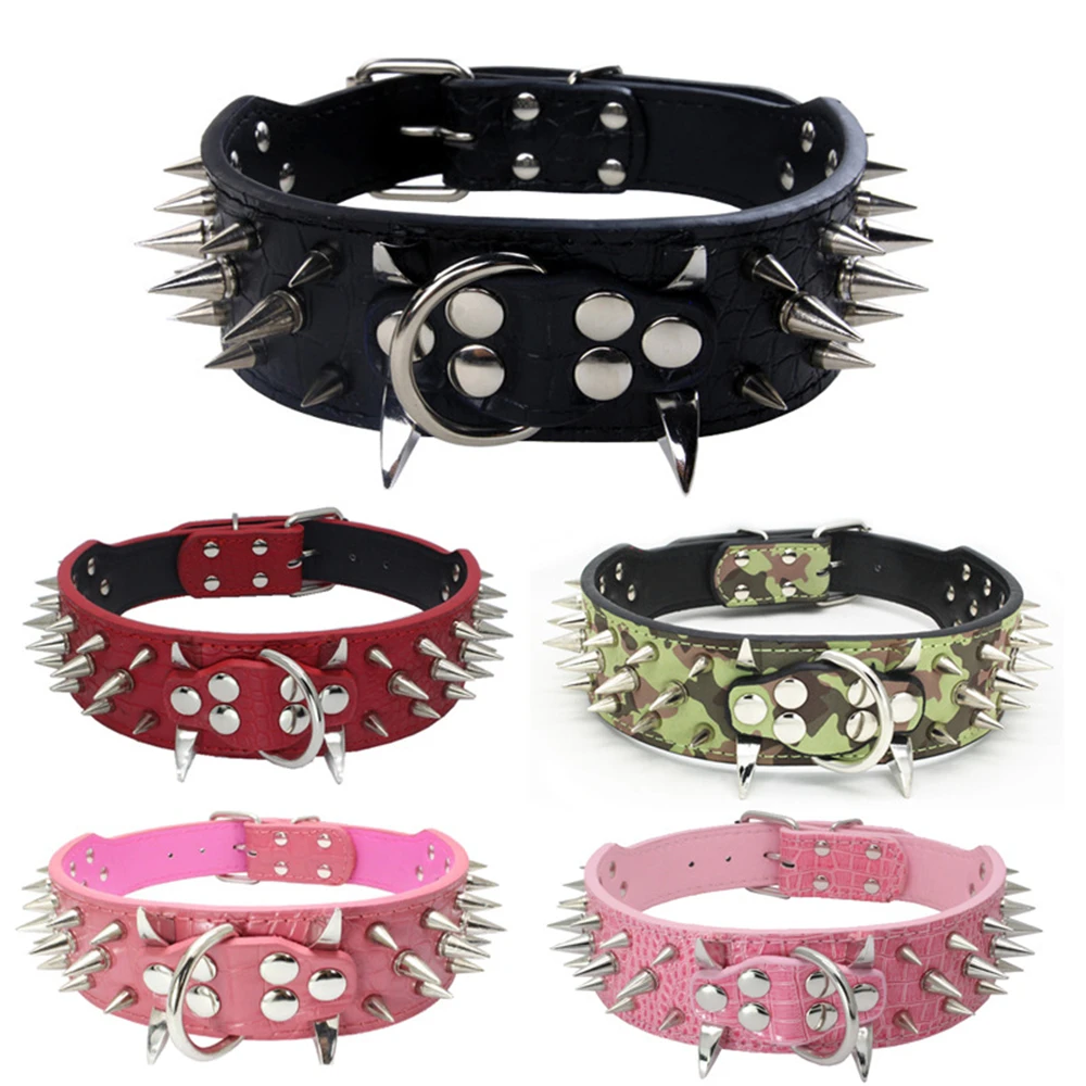 

Spiked Studded Small Large Cat Collar Rivet Accessory Hond Neck Strap For Kitten Necklace Leather PU Pitbull BullCat Pet