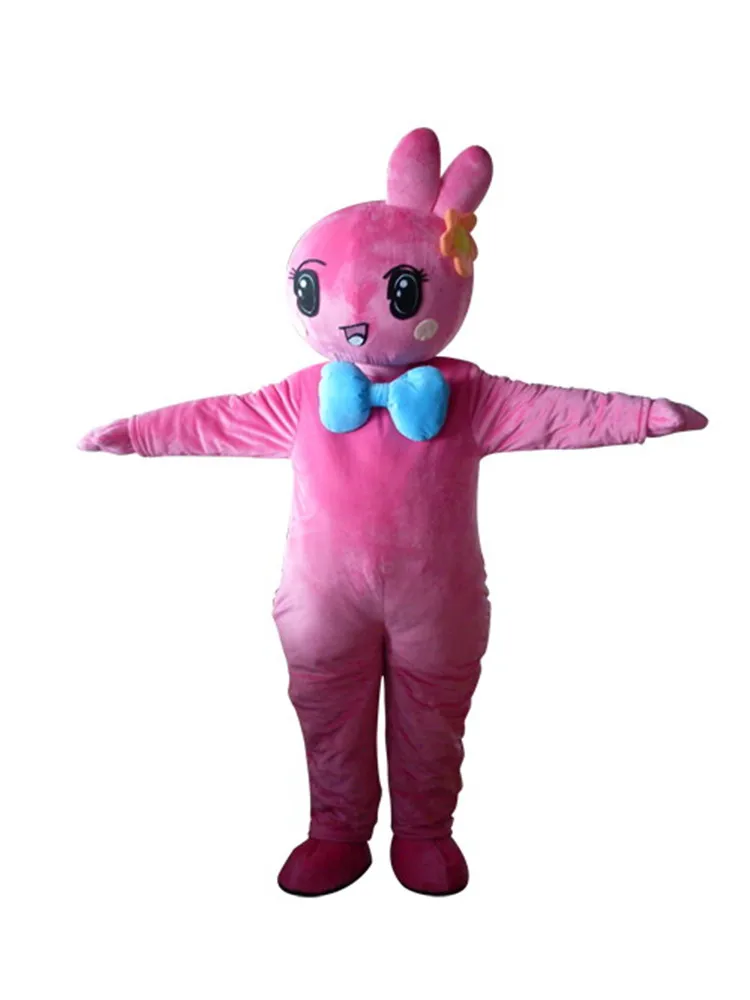 

Hot Sale Classic Version bow pink Rabbit Mascot Costume Adult Halloween Birthday party cartoon Apparel Cosplay Costumes