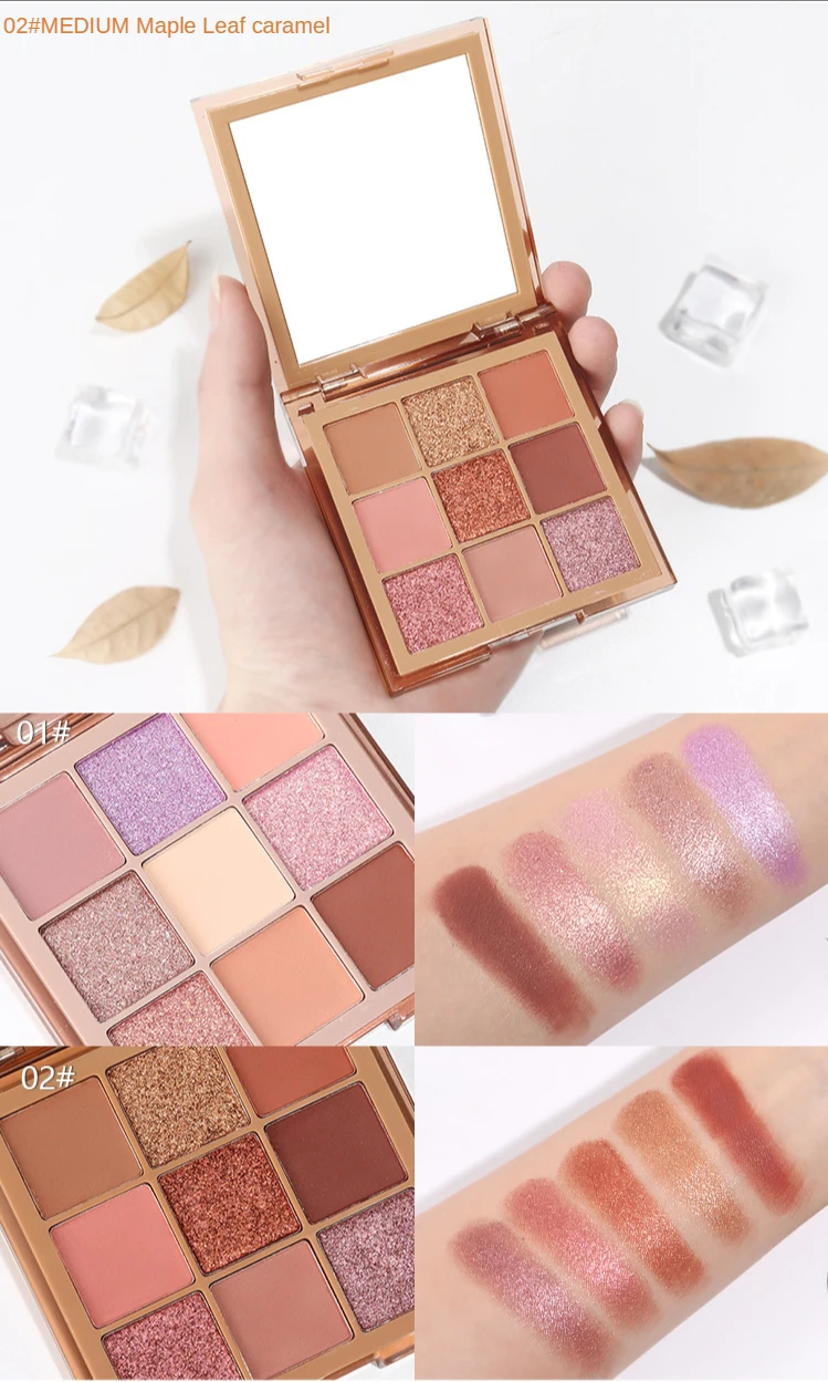 

Nine colors, eye shadow, powder, pearl, matte, waterproof, earth color, eye shadow, portable INS, super flame makeup, cross bor