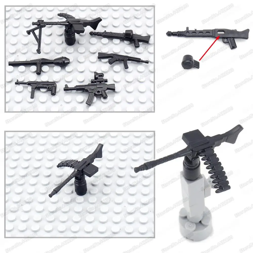 Военный солдат танки сборка MG34 пулеметы строительные блоки оружие 2 мировая
