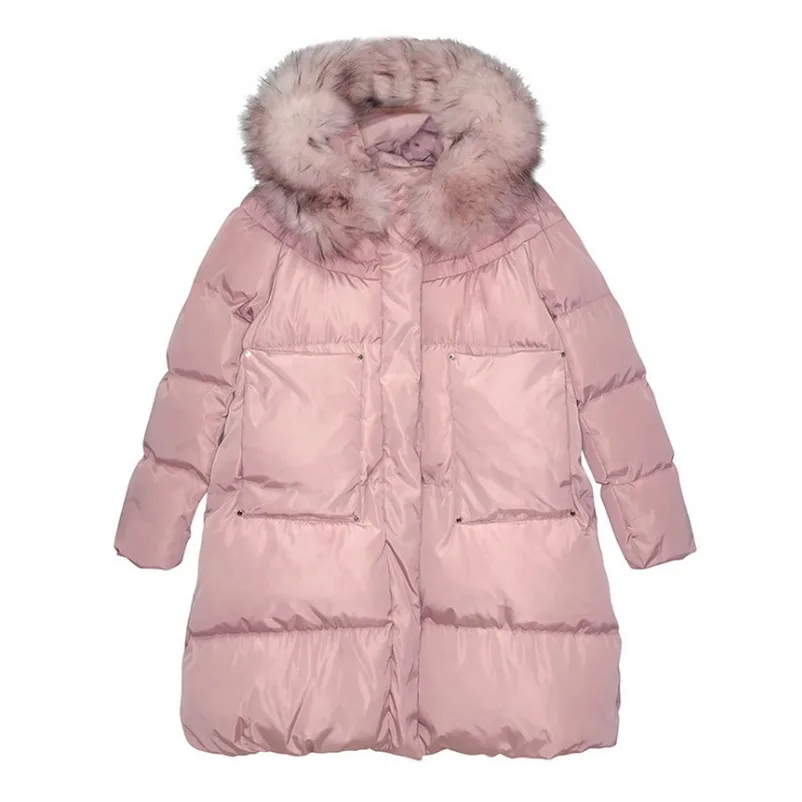 Зимнее пальто для беременных длинное утепленное хлопковое повседневное с