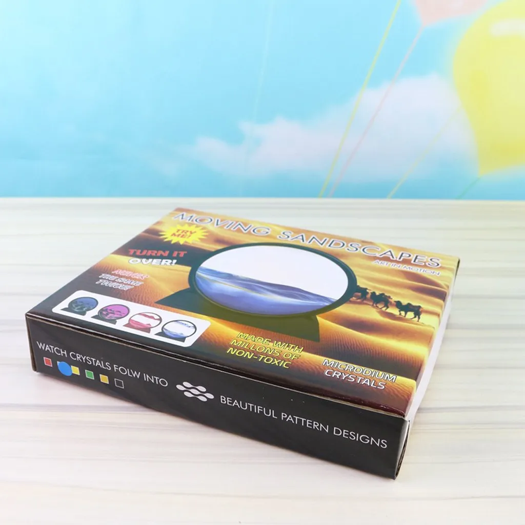 Движущиеся 3D-изображения из 3d-песка круглый стеклянный морской пейзаж