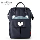 Многофункциональный рюкзак для мам, портативный вместительный однотонный ранец с медведем, узор для мам и малышей