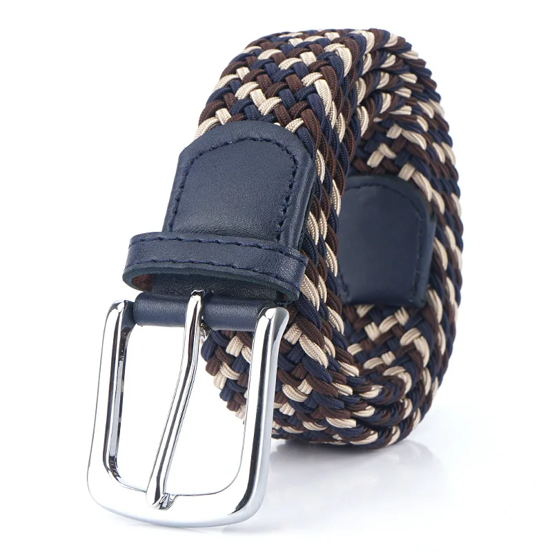 

3.4CM Canvas Elastic Elastic Belt Men and Women Pin Buckle Canvas Belt Young Students Woven Canvas Belt