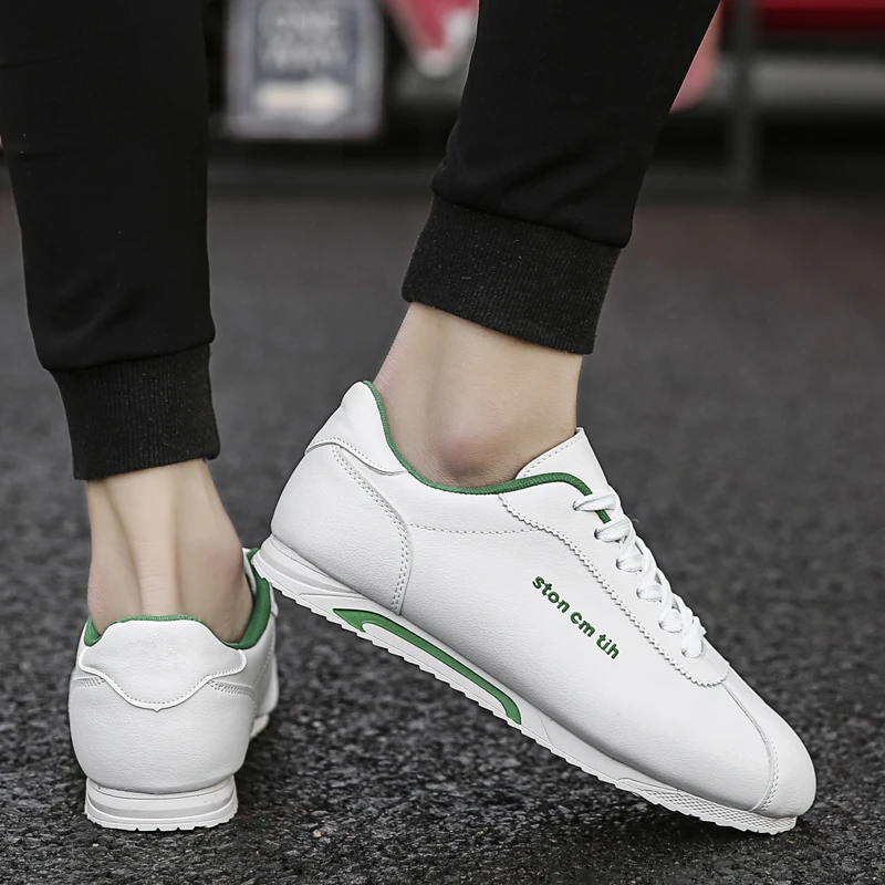 

MLEAM 2020 Men Shoes Fashion Spring Autumn Casual PU Leather Flat Shoes Lace-up Low Top Male Sneakers Plus Size 39-44 Zapatillas