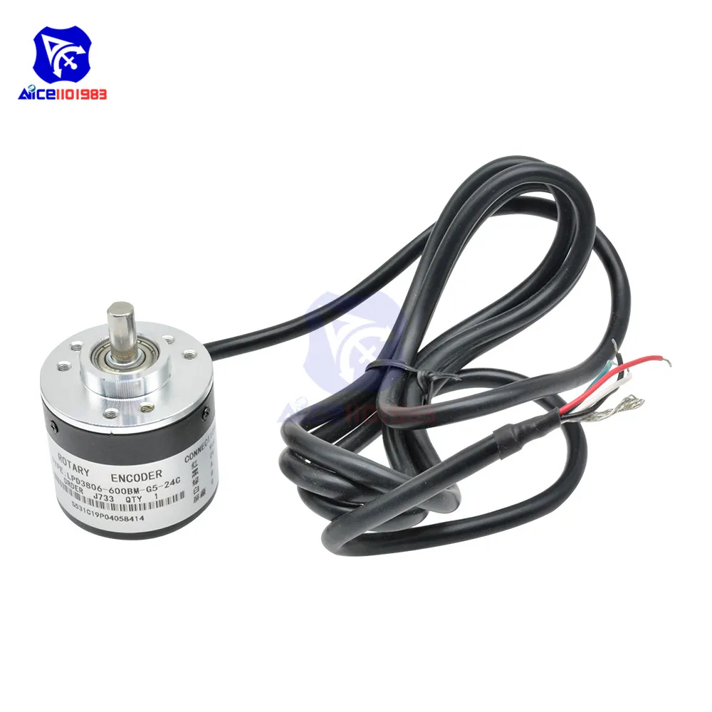 Diymore кодер 600 P/R фотоэлектрический инкрементный поворотный 5-24V AB два этапа 6 мм вал
