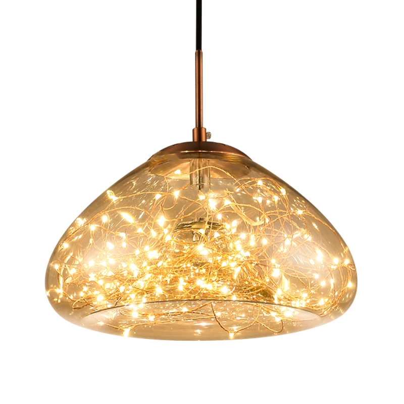 

Nordic Loft Light Light Kitchen Hanging Vintage Industrial Pendant Living Room Luminaire Singe Pendant Lights Crystal Art Decor