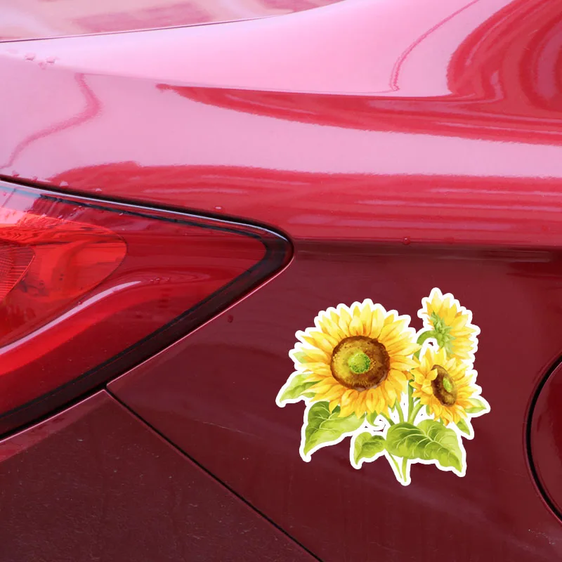 

Hot Sell Coolest Beautiful Sunflower Decor Colored Car Stickers Flowers Personalized Vinyl Sunscreen Anti-UV PVC