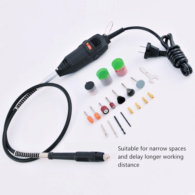 

130 Вт Многофункциональный 3 мм мини электрический шлифовальный набор, прямой шлифовальный станок, контроль скорости маленький, бесступенча...