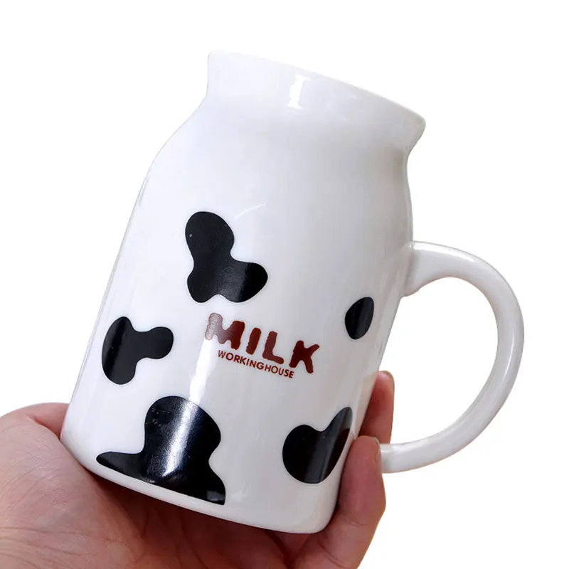 Креативная керамическая кружка с рисунком коровы уникальная мультяшная Пара для
