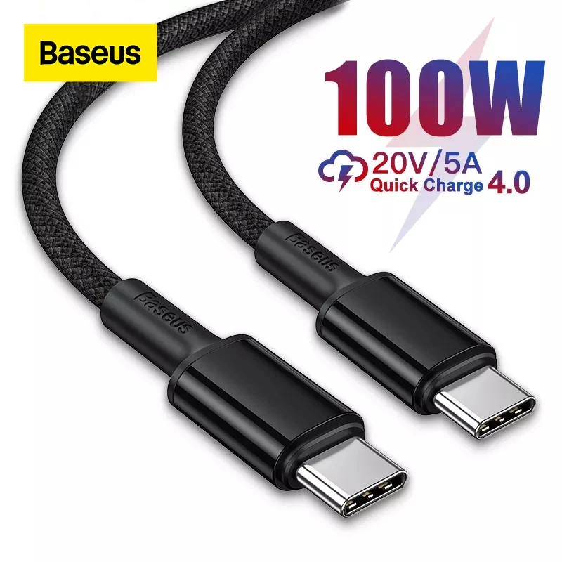 Baseus 5A Type C to Type C Cable Fast Charge USB C Cable for MacBook Pro Quick Charge 4.0 Type C Cable Phone Charger USB C Cable