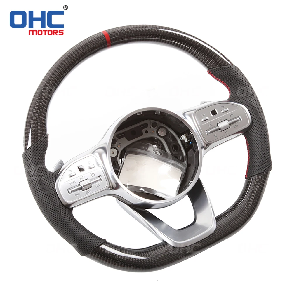 

Real Carbon Fiber steering wheel for W205,S205 W213 N293 W24 C117,X117 C238,A238 C257 C E EQC B CLA GLE GLS