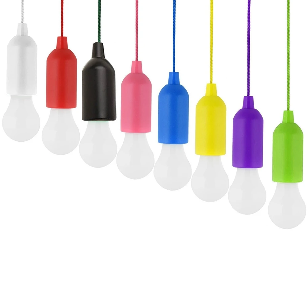 

8PCS Portable LED Bulb Light Battery Operated Pull-Rope Lamp for Indoor Outdoor Camping