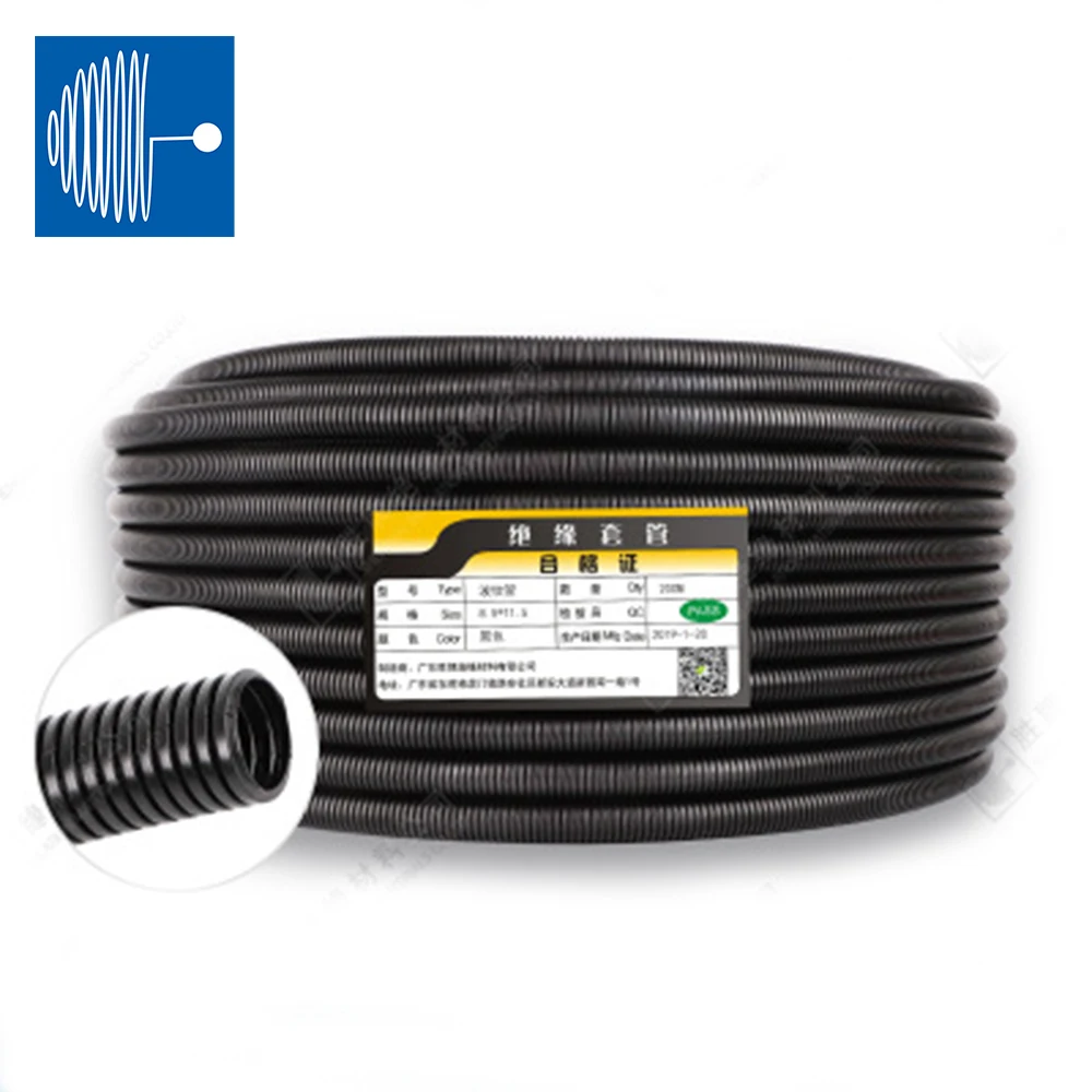 Триумфный кабель прямой пластиковый огнестойкий гофрированный шланг черный