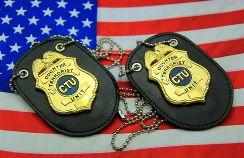 ТВ серия 24 часа CTU специальный агент реквизитный значок и кожаный держатель