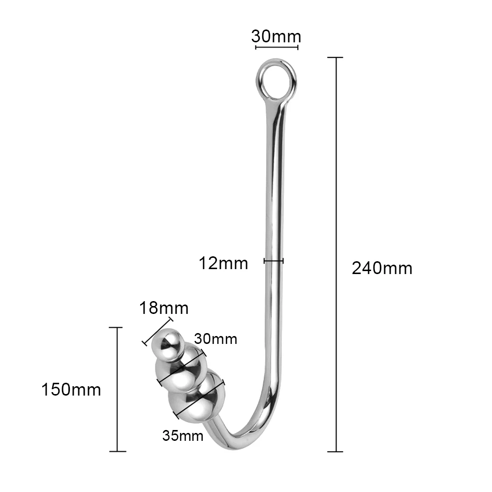 Anal Dilator Hook Stainless Steel Adult Products Butt Plug With Ball Hole Sex Toys for Men and Women | Красота и здоровье