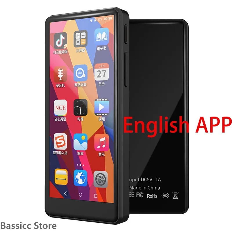 

Mahdi Android Bluetooth HiFi Music MP3 Player With WIFI Portable Touch Screen MP4 Player With Speaker FM Ebook Recorder Video