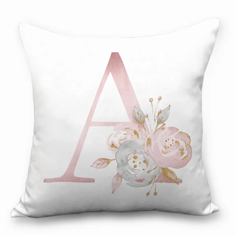 Наволочка розового цвета с буквенным принтом Подушка Чехол автомобиля диван