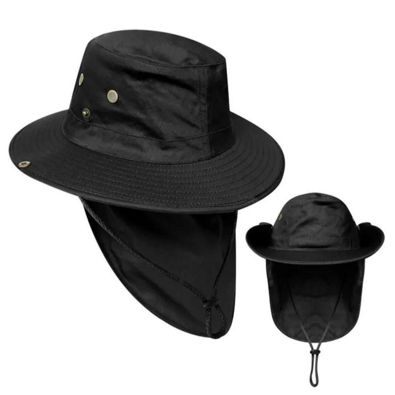 Панама с ремешком для защиты от ультрафиолета шляпа широкими полями шеи отдыха