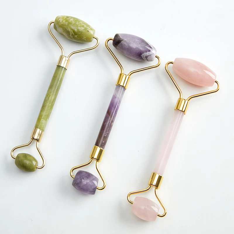 

Natural Jade Roller Massage for Face Double Head Slimming Thin Face Massager Skin Lifting Wrinkle Removal Skin Care Beauty Tools