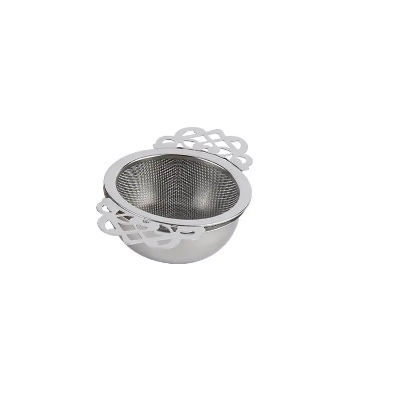 

Stainless Steel Tea Strainer With Drip Bowl Easy Clean Loose Leaf Hanging Infuser Filter Kitchen Tool