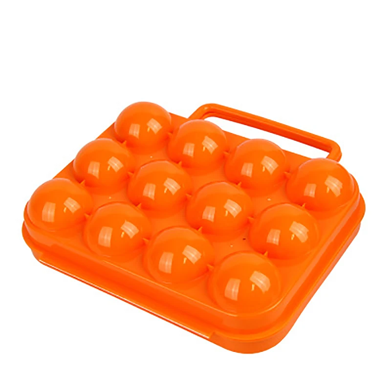 Orange 12 Пластиковый ящик для хранения, складной держатель для яиц на 12 лет, контейнер для хранения на открытом воздухе, для кемпинга, для пикника, чехол для хранения с ручкой - Цвет: Orange 12