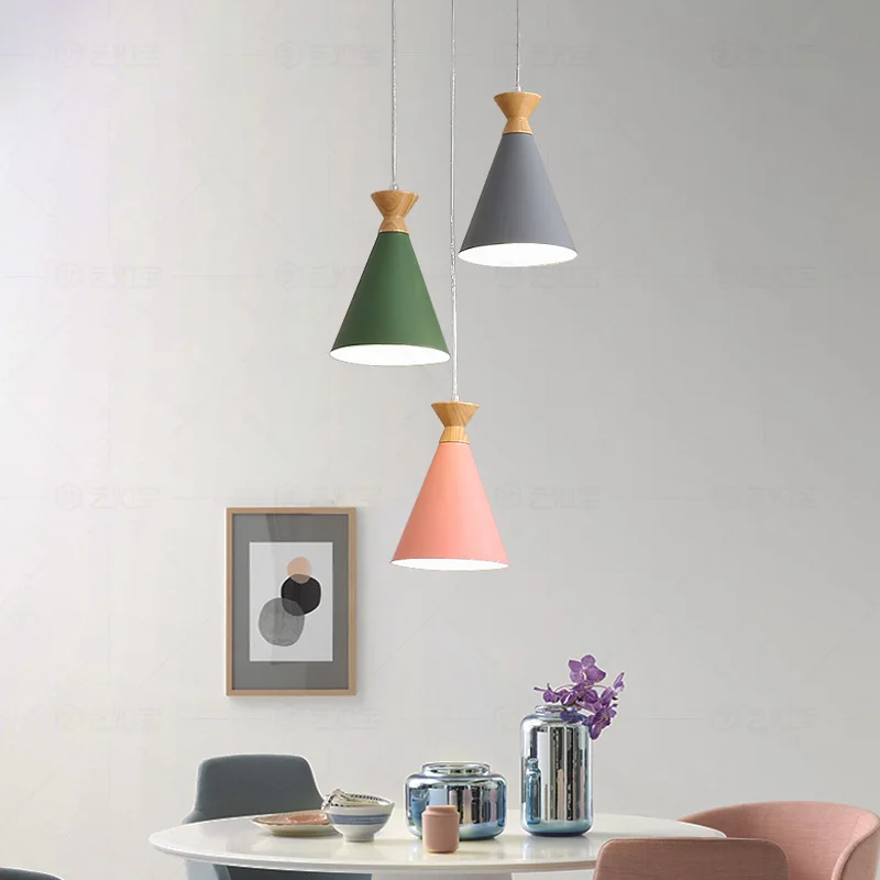 Современный подвесной светильник s деревянный Lam цвета для гостиной столовой E27