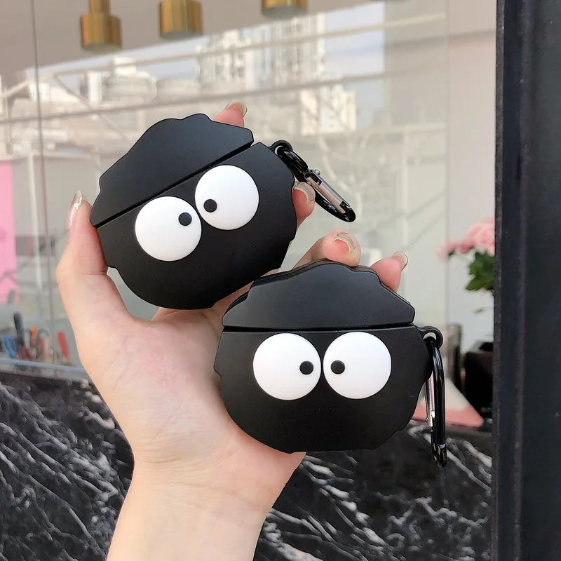 Милый мультяшный чехол для наушников Tonari No Totoro Fairydust Susuwatari с угольным шариком