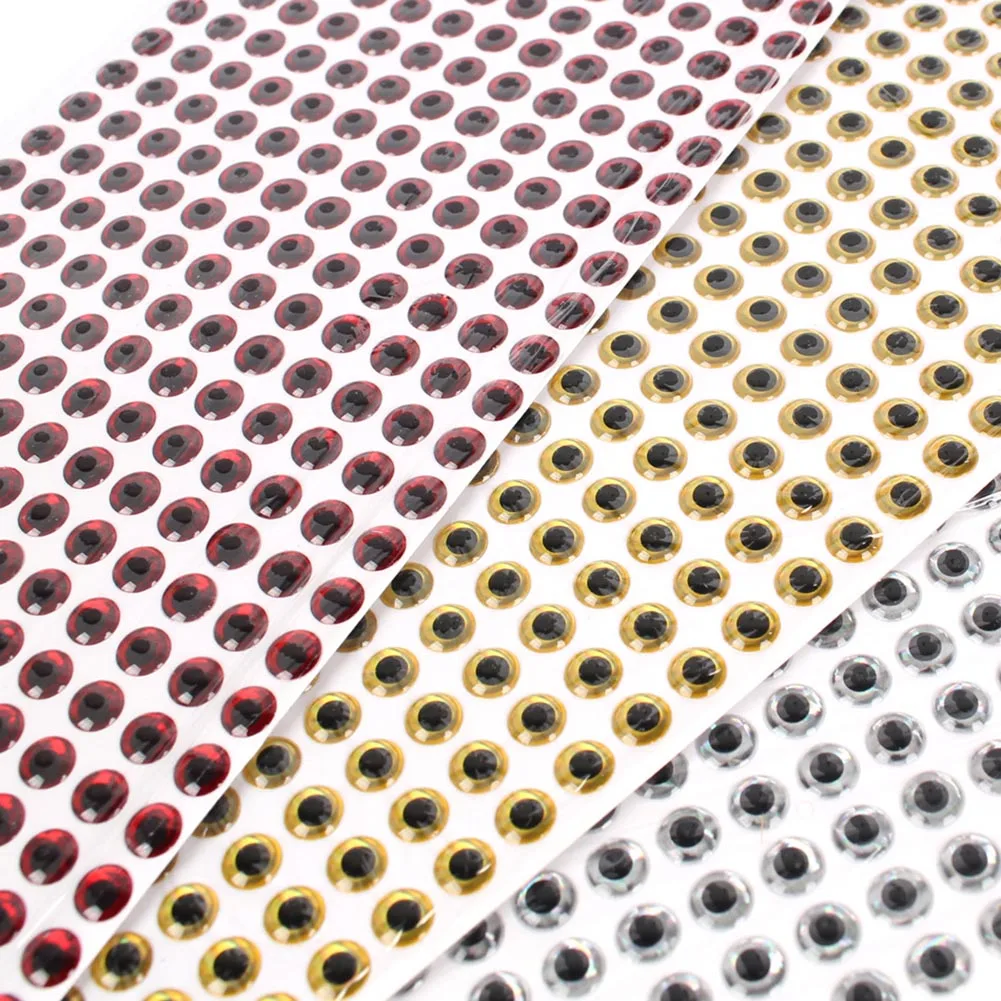 200 шт. мягкой литой 3D голографические глаза рыб наклейки мушек блесна приманка