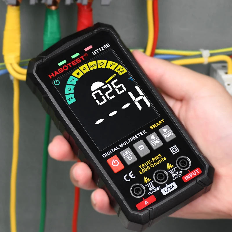 Мультиметр Профессиональный цифровой HT126 умный измеритель напряжения тестер Hz Ohm