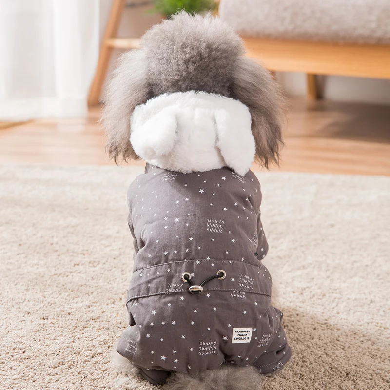 Hipidog зимняя одежда для снежной собаки с хлопковой подкладкой пальто четырех ног