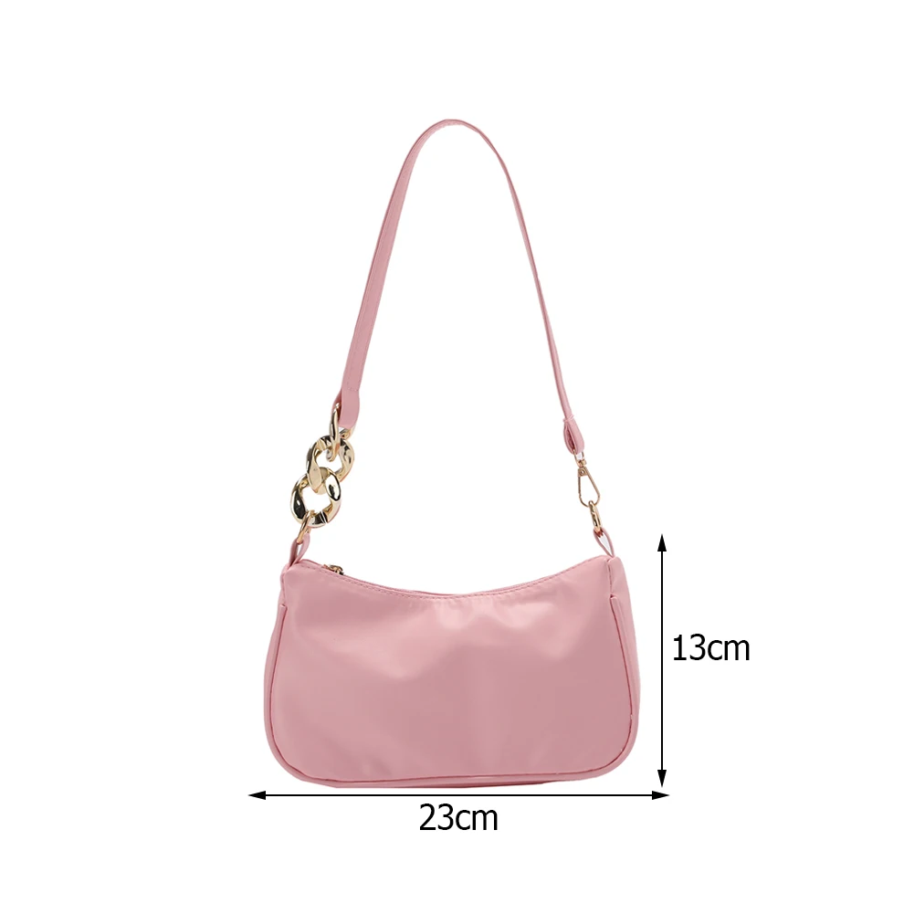 

Fashion Women Solid Color Shoulder Underarm Bag Casual Ladies Thick Chain Small Handbags Purse PU Leather Women's Small Hobo Bag