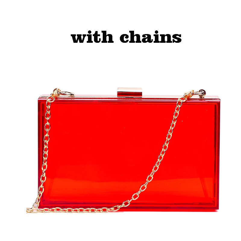 RD Gold O Chain Женская акриловая прозрачная сумка, сумочка, милая прозрачная сумка через плечо, женская прозрачная сумка, вечерние, свадебные, вечерние клатчи - Цвет: RD Gold O Chain