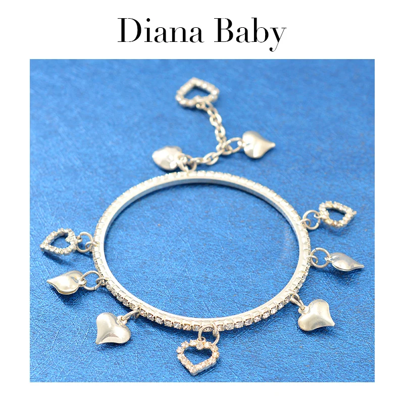 Женский Круглый браслет с сердечком Diana вечерние ювелирные изделия для свадьбы