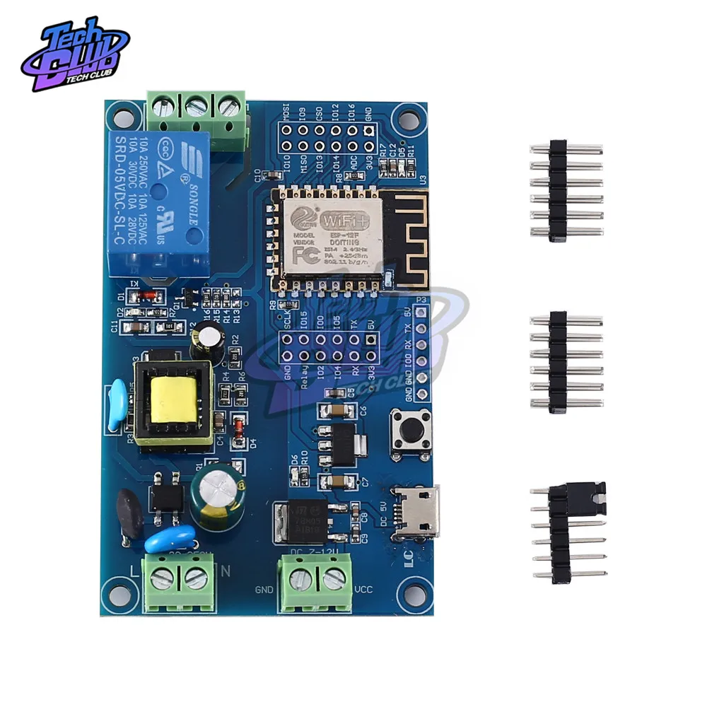AC 220V DC 12V ESP8266 WIFI одиночный релейный модуль esp8266 ESP 12F AC/DC UART макетная плата с