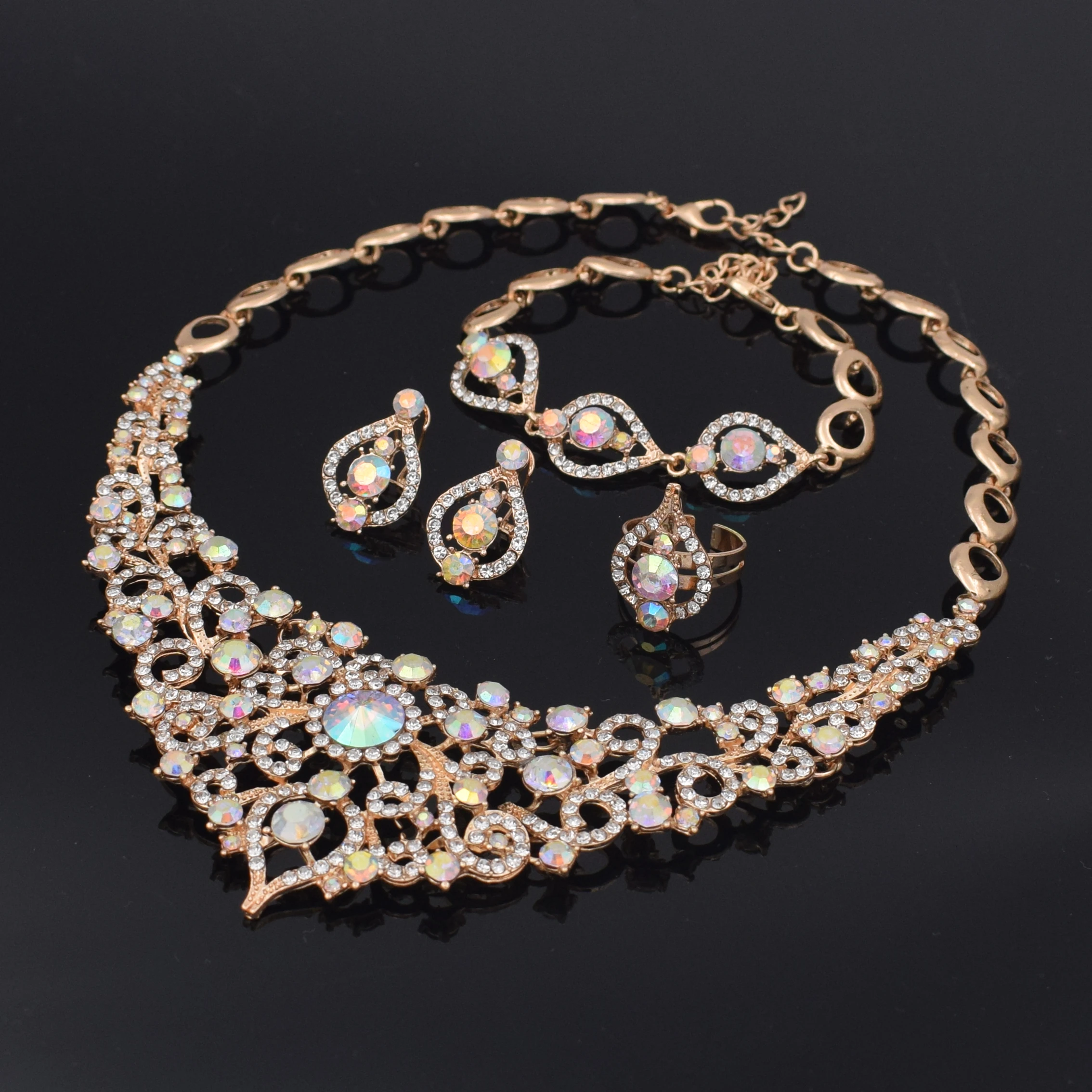 2019 Мода Дубай женские элегантные капли воды кубический циркон комплекты