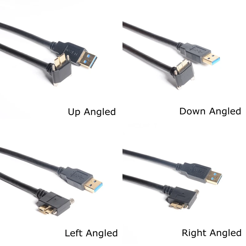 USB 3 0 a b 90 градусов правый левый вверх и вниз Угловой Micro B с замком винты крепление