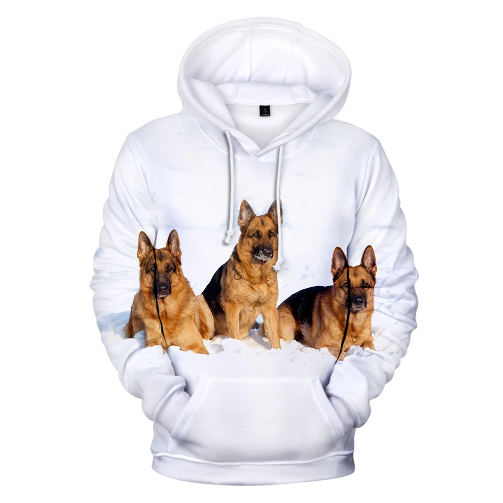 German Shepherd 3D Hoodies Sweatshirt Boys/Girls Pullovers Leisure Print Novelty Top Spring Autumn Luxury Harajuku | Мужская одежда